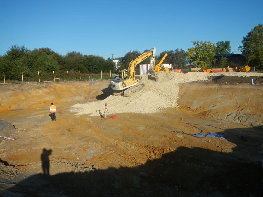 Terrassement suivi sur un chantier de poste électrique (Enedis, Mérignac, 18 mois).